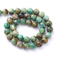 Perles de pierre en vrac en gros 6/8/10/12mm brin de perle de pierre précieuse turquoise naturelle pour la fabrication de bijoux