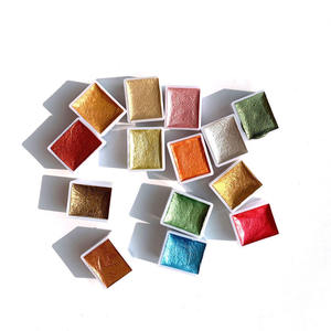 Secolorart-Pintura de acuarela con purpurina, 36 colores metálicos, pintura de acuarela en media sartén - Product Image 2