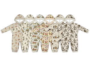 Ropa Infantil Occidental Personalizada de Boutique, Pijamas para Bebés, Sudadera con Capucha, Mono, Ropa de Dormir al por Mayor, Ropa para Hermanos Recién Nacidos, Nuevos Estilos - Product Image 1