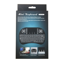 Miniteclado inalámbrico retroiluminado, periférico con mando a distancia, 2,4G, inglés, ruso, francés, español, portugués, árabe, para Android TV Box PC I8
