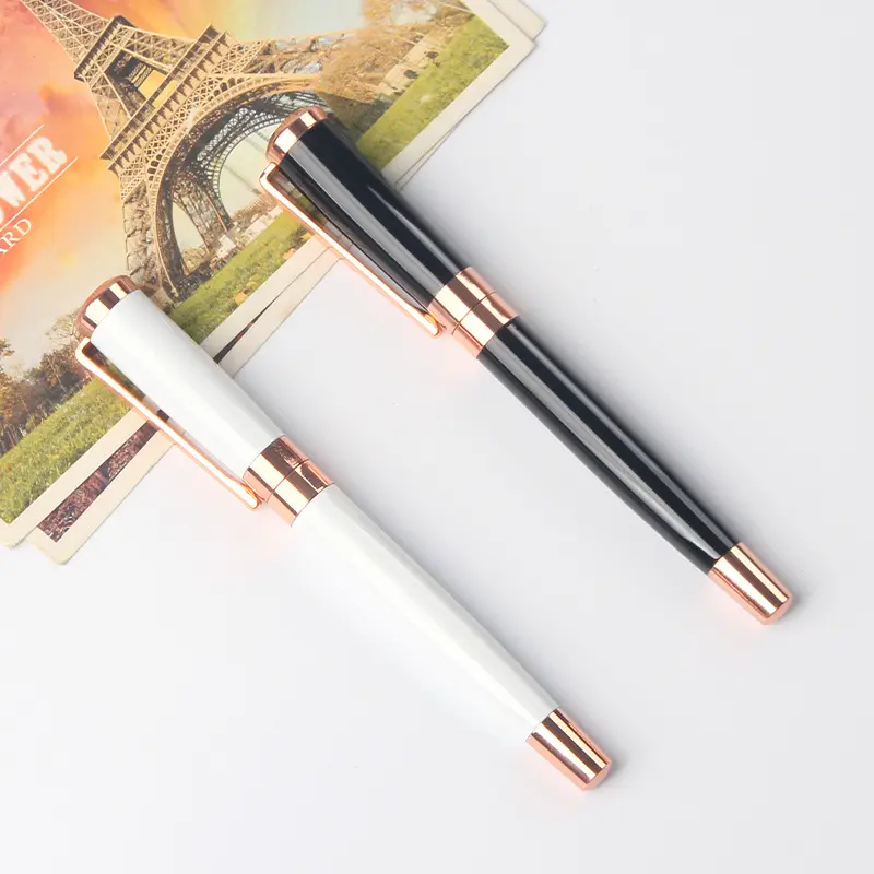 Luxury heavy stainless steel pen with high quality custom business logo metal roller pen