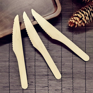سكين خشبي قابل للتحلل الحيوي وصديق للبيئة من خشب البتولا بطول 165 مم للطعام بالجملة - Product Image 4