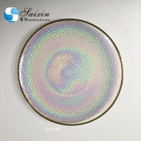 ZT-P037 Assiette de présentation ronde en verre moderne pour mariage, vente en gros