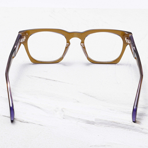 Full Rim Rectangle <b>Eyeglasses</b> <b>Frames</b> Solid Color Anti-Uv Vision Correction Adult Unisex Lightweight Resin Lens - Product Image 5