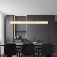 Luminaire suspendu linéaire en marbre et cuivre sur mesure, lustre moderne de luxe pour îlot de cuisine, décoration d'hôtel