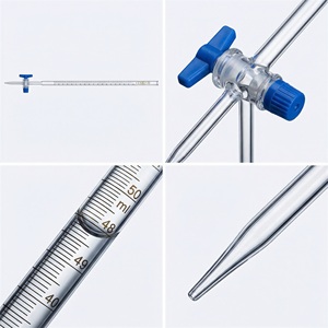 บิวเรตแก้วโบโรซิลิเกตเกรด A ขนาด 50 มล. พร้อมจุกปิด PTFE สีน้ำเงิน สำหรับงานวิทยาศาสตร์เคมีในห้องปฏิบัติการ - Product Image 4