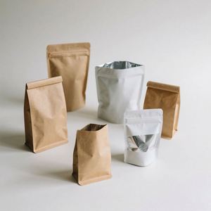 Bolsas de Embalaje Personalizadas Ecológicas de Papel Kraft Marrón, Biodegradables, Reciclables, de Grado Alimenticio, con Laminación y Logotipo Personalizado - Product Image 1