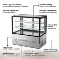 Vitrine Réfrigérée de Qualité Supérieure pour Gâteaux, avec Porte Coulissante en Verre Courbé, Double Vitrage, pour Boulangerie et Pâtisserie