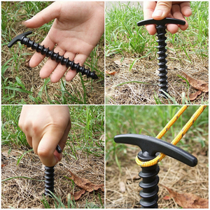 Ancres à vis en plastique <span class=keywords><strong>pour</strong></span> piquets de tente, de randonnée et de camping, clous de sol coupe-vent amovibles, accessoires <span class=keywords><strong>d</strong></span>'extérieur - Product Image 6
