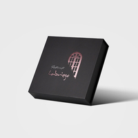 Caja de Regalo Magnética Personalizada al por Mayor, Estilo Libro, Caja Rígida de Cartón Negro con Inserto de Espuma EVA Flocada para Cosméticos