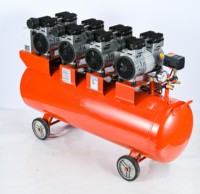 Compresseur d'air industriel stationnaire à double cylindre, à piston lubrifié silencieux, refroidi par air, 8 MPa, 380 V