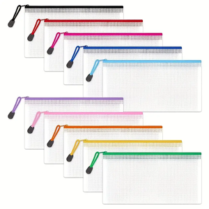 Waterproof PVC Mesh Zipper Pouch Pocket <strong>A4</strong> Document <strong>Folder</strong> Expandable Transparent File Bag For Office School Use - Product Image 6