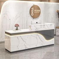 Table de réception en bois minimaliste moderne pour immeubles de bureaux pour hôtels Salons de coiffure Comptoir caisse enregistreuse Salles de réunion