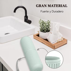 New Plastic Eco-Friendly Modern Two-piece Portable Multi-color <b>Toothbrush</b> Mouthwash Cup <b>Holder</b> Case Travel Hotel Bathroom Set - Product Image 4