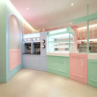 Maßgefertigte Multifunktionale Hochleistungs-Gelato-Vitrine im Pastell-Stil Kommerzieller Eiscreme-Gefrierschrank mit LED-Beleuchtung