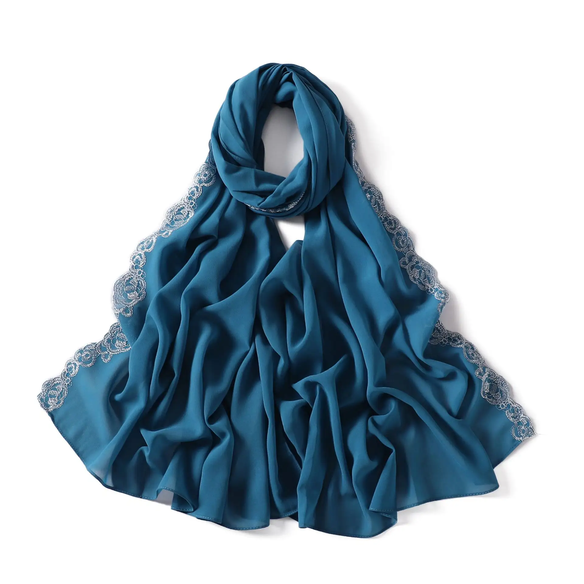 Schals Schals in loser Schüttung von einfarbigen Perle Chiffon langen Schal monochromen Damen schal Hijab