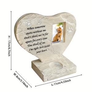 Plaque commémorative pour animaux <span class=keywords><strong>de</strong></span> compagnie en forme <span class=keywords><strong>de</strong></span> cœur personnalisée, souvenir en résine artisanale avec photo <span class=keywords><strong>de</strong></span> chien et empreintes <span class=keywords><strong>de</strong></span> pattes, décoration <span class=keywords><strong>de</strong></span> jardin personnalisée - Product Image 6