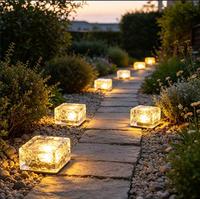 Lampes solaires LED RGB en forme de brique pour aménagement paysager et éclairage de terrasse, étanches IP65, pour jardin, escalier, cour