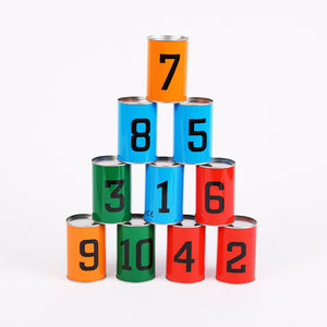 Toss Game Colorful 10pcs un ensemble de boîte en étain de forme ronde pour le jeu de numéros de jouets pour enfants - Product Image 4