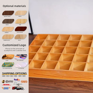 Organizador Plegable de Madera Hecho a Mano con 20 Compartimentos, Acabado Lacado, Color y Logotipo Personalizados para Almacenamiento de Aceites Esenciales - Product Image 1