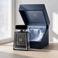 Atomiseur de parfum carré moderne en verre, flacon multi-couleurs avec couvercle noir pour emballage de parfum masculin de marque