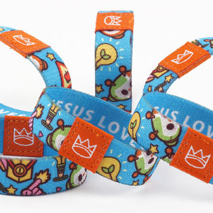 Sublimación personalizada con estampado de dibujos animados, correa de muñeca de alta elasticidad, pulsera elástica de poliéster <span class=keywords><strong>RIFD</strong></span> para niña - Product Image 3