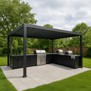 Armoire de cuisine en aluminium personnalisée de qualité supérieure pour camping en plein air barbecue armoire de cuisine moderne en acier inoxydable sous pergola - Product Image 2