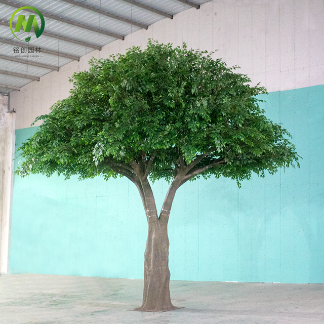 Ornamental Outdoor Artificial Ficus Tree  Natural Touch Long-lasting  Simulated Ficus Tree Fiberglass Trunk  for Landscaping