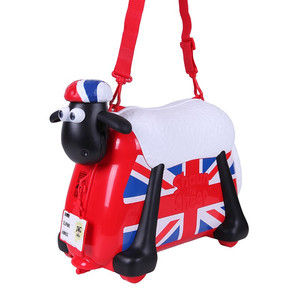 red shaun the sheep ride-on suitcase cartoon trolley luggage for children - Product Image 4