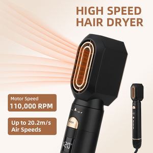 Logo personnalisé 6 en 1 <span class=keywords><strong>Auto</strong></span> Air gauche droite fer à friser ensemble 3 températures 1300W puissant sèche-cheveux ionique négatif ensemble de brosses - Product Image 2