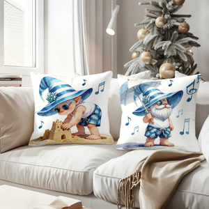 Gnomes mignons profondément décontractés en vacances à la plage, avec des châteaux <span class=keywords><strong>de</strong></span> <span class=keywords><strong>sable</strong></span>, <span class=keywords><strong>de</strong></span> la musique et des boissons aux noix <span class=keywords><strong>de</strong></span> coco sur un canapé confortable. - Product Image 4
