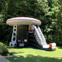 Château gonflable commercial en PVC, combo UFO, château gonflable, vaisseau spatial, trampoline, toboggan, taille personnalisable pour