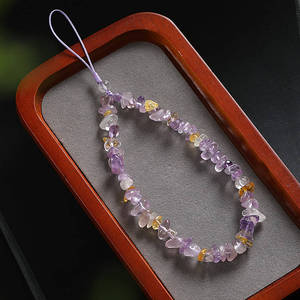 Correa de Muñeca para Teléfono con Cristales Naturales de Amatista y Citrino, Cordón Antipérdida para Móvil, Joyería - Product Image 5