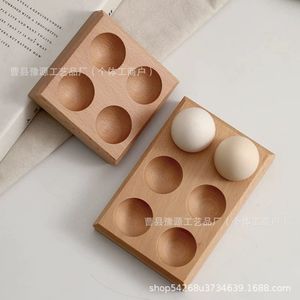 กล่องเก็บไข่ไม้บีชแบบแบ่งช่อง กล่องเก็บอาหารรักษาความสดสำหรับห้องครัว - Product Image 2