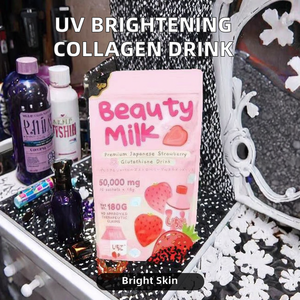 Boisson au collagène Beauty Milk avec extrait de fraise japonaise, 50 000 mg, supplément éclaircissant UV et anti-âge pour une peau éclatante - Product Image 5