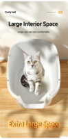 Extra große, vollständig geschlossene Katzentoilette aus PP-ABS-Kunststoff mit Kratzstab, Geruchsfilter und Streuschaufel für den Innenbereich.