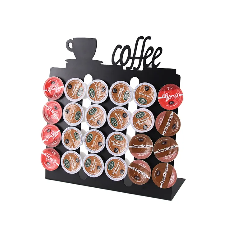 Black Powder Coated 35 Coffee Pods Capacity K-cup Coffee Holder