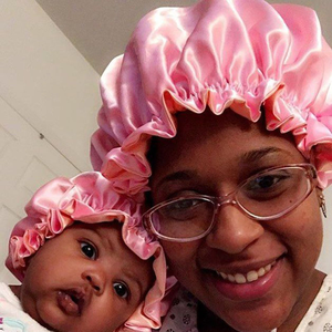 Chapeaux de nuit en soie pour femmes, couvre-chef double couche, bonnet de douche personnalisé, bonnet de sommeil réglable en satin de soie - Product Image 1