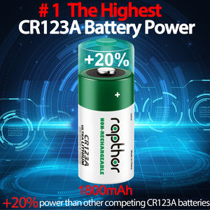 Rapthor 1800mAh CR123A 3V Lithium-Batterien CR123 CR17345 Foto-Batterie für Taschenlampe Rauchmelder Alarmsystem Etc (16er-Pack) - Product Image 2