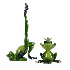 3D创意装饰树脂瑜伽青蛙雕像可爱 & 有趣的青蛙瑜伽雕像和雕塑家居装饰