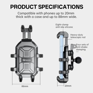 <span class=keywords><strong>Support</strong></span> de téléphone pour <span class=keywords><strong>moto</strong></span> Kewig personnalisé à 8 griffes, étanche IP66, extensible, avec pare-soleil, antichoc et antivol - Product Image 6