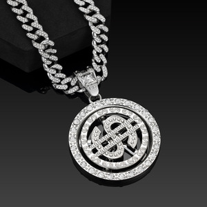 Collar con Colgante de Letra Dólar Grande Chapado en Oro Estilo Retro Hip Hop, Cadena Larga para Hombre, Time to <span class=keywords><strong>Run</strong></span> - Product Image 4