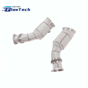 Downpipe Catalizado de Alto Flujo FlowTech de 200 Celdas con Protector Térmico y Ajuste para Aston Martin DBS V12 – Acero Inoxidable T304 - Product Image 3