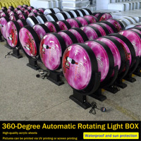 Panneau lumineux circulaire personnalisé en aluminium double face avec rotation automatique à 360°, résistant aux intempéries, enseignes LED d'entreprise pour extérieur