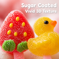 Sucettes gélifiées 3D en forme de fruits (Fraise, Pastèque, Canard) – Bonbons mous aux jus de fruits pour fêtes d'enfants – Vente en gros