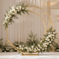 Arche en fer portable robuste en forme de croissant de lune, hauteur 1,8 m, support de toile de fond pour décoration de mariage, fête ou événement