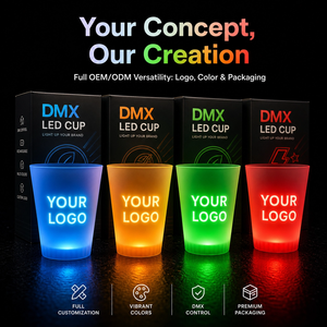 <span class=keywords><strong>แก้ว</strong></span>เรืองแสง LED ควบคุมด้วย DMX512 ขนาด 14 ออนซ์ <span class=keywords><strong>แก้ว</strong></span>ค็อกเทลเรืองแสงแบบไร้สาย ซิงโครไนซ์ได้ ผลิตจากพลาสติก PS สำหรับงานคอนเสิร์ต - Product Image 3