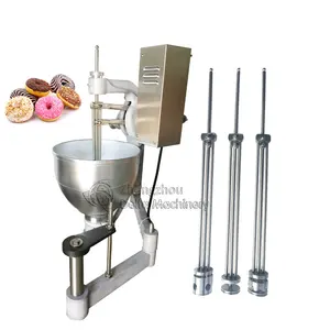 Ring Flower And Round Shape Doughnut Maker Making Machine Donut Forming Shaping Machine With dough dropper And Fryer