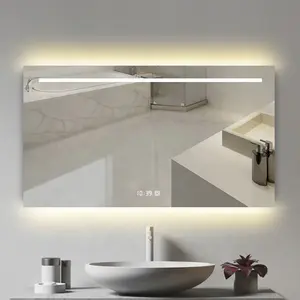 Nhà treo tường chiếu sáng thông minh hiện đại LED chiếu sáng phòng tắm Gương trang trí nội thất tắm gương với LED ánh sáng