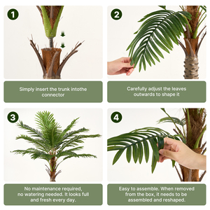 Palmera Artificial de Interior, Planta Tropical Realista de Plástico, Hojas de Alta Simulación, Resistente a los Rayos UV, Pieza Única, para Decoración de Acción de Gracias - Product Image 2